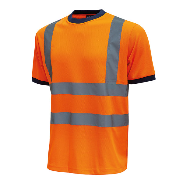 T-shirt alta visibilit&agrave; Glitter - taglia XL - arancio fluo - U-Power - conf. 3 pezzi