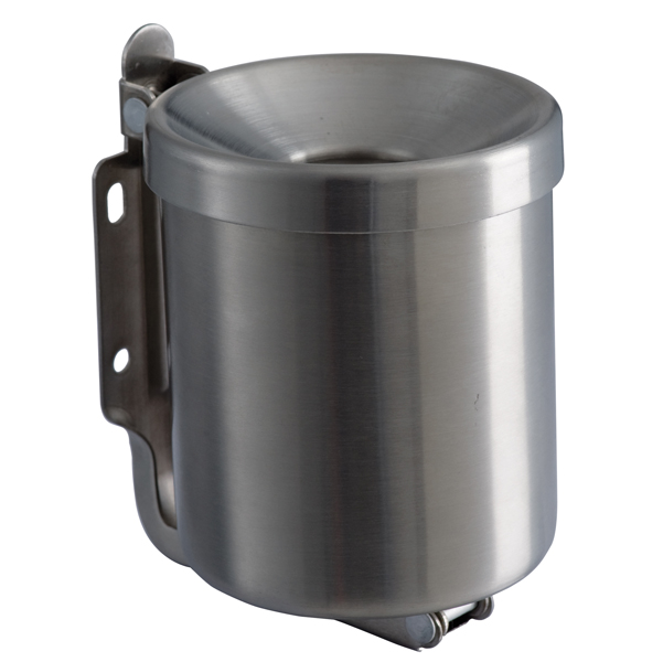 Posacenere murale Nido - acciaio inox - diametro 13,5 cm - altezza 11 cm - 0,5 L - Medial International
