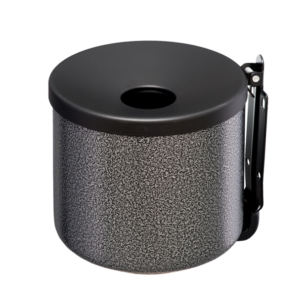 Posacenere murale Nido - metallo verniciato - diametro 16 cm - altezza 14 cm - 2 L - silver punteggiato - Medial International