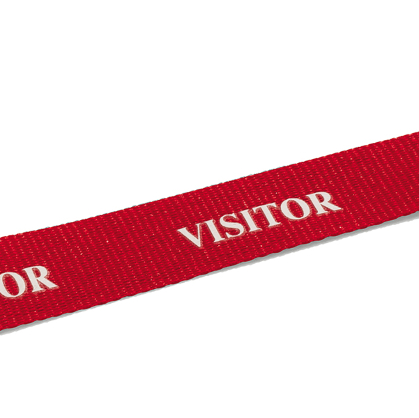 Cordoncini portabadge stampa visitor - rosso - 44 cm - Durable - conf. 10 pezzi