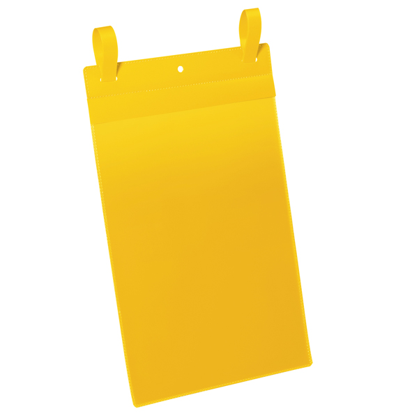 Buste identificazione con fascette - A4 verticale - giallo - Durable - conf. 50 pezzi