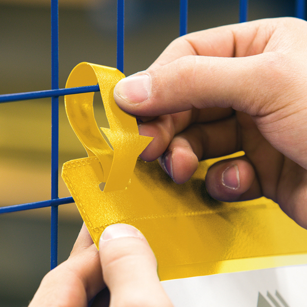 Buste identificazione con fascette - A4 verticale - giallo - Durable - conf. 50 pezzi