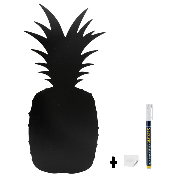 Lavagna da parete Silhouette - forma ananas - 49,3 x 23,6 cm - nero - Securit