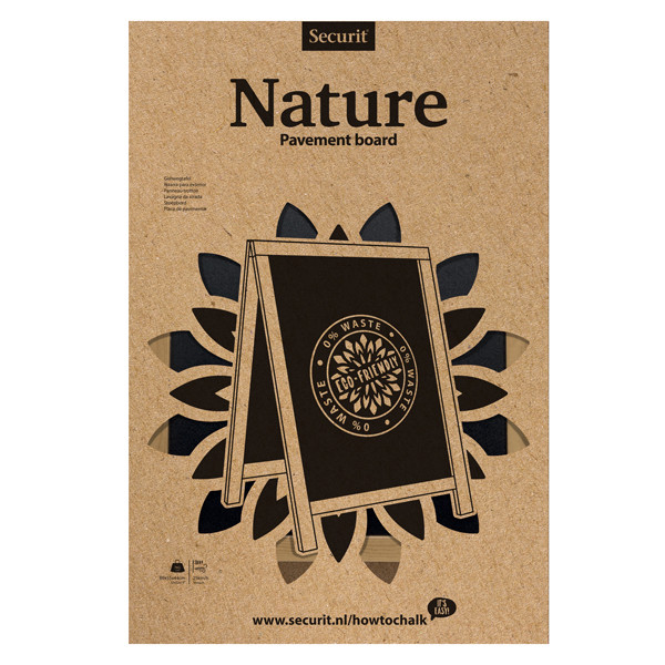 Lavagna Sandwich Nature - 85 x 54,5 x 44 cm - legno naturale - Securit
