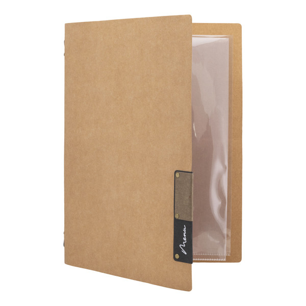 Portamen&ugrave; Nature - 1 inserto doppio - A4 - 34 x 24,5 cm - beige - Securit