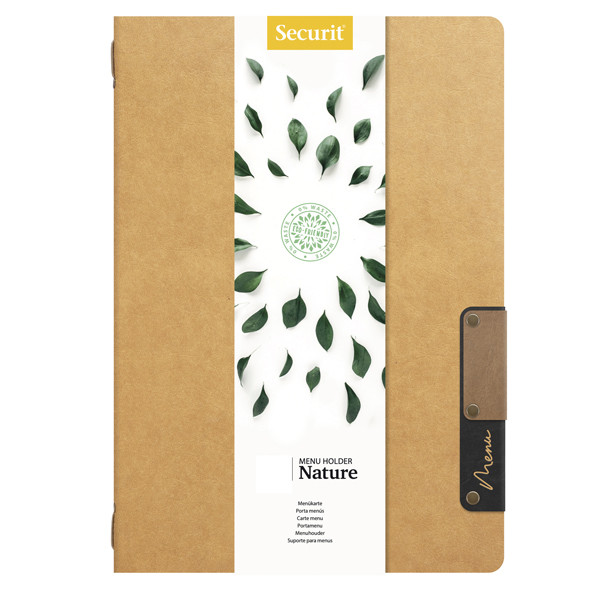 Portamen&ugrave; Nature - 1 inserto doppio - A4 - 34 x 24,5 cm - beige - Securit