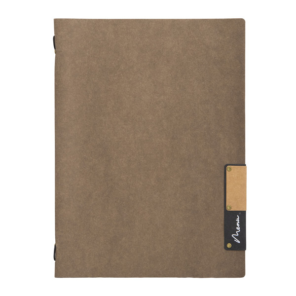 Portamenù Nature - 1 inserto doppio - A4 - 34 x 24,5 cm - marrone - Securit