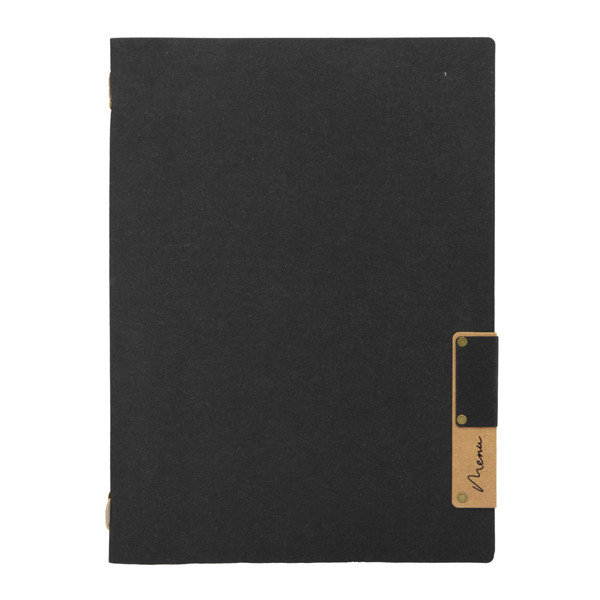 Portamenù Nature - 1 inserto doppio - A5 - 24,9 x 17,5 cm - nero - Securit