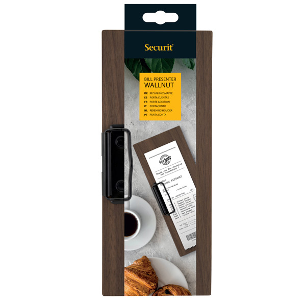 Portaconto - con fermaglio - 24 x 10 cm - legno - Securit