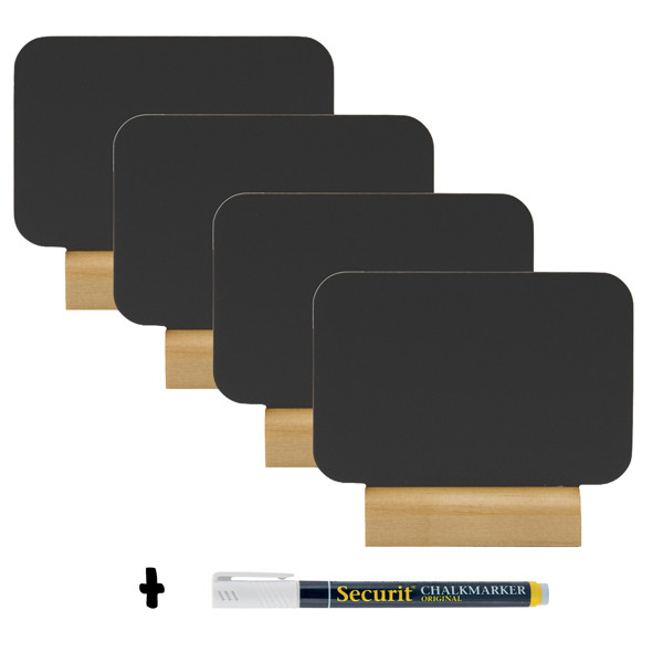 Mini lavagne segnaposto - 7,5 x 9 cm - Securit - set  4 pezzi