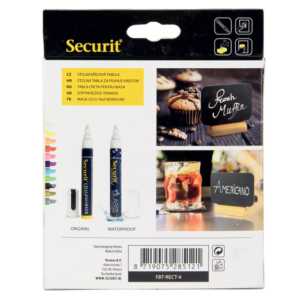 Mini lavagne segnaposto - 7,5 x 9 cm - Securit - set 4 pezzi