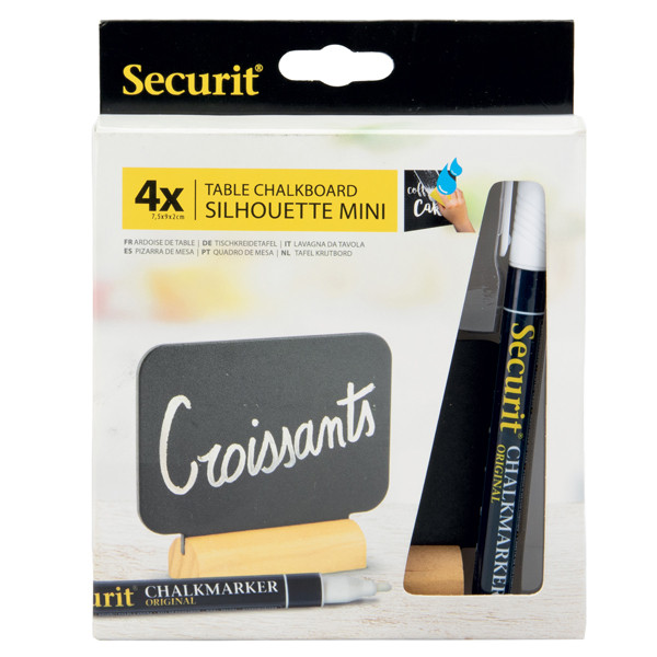 Mini lavagne segnaposto - 7,5 x 9 cm - Securit - set 4 pezzi