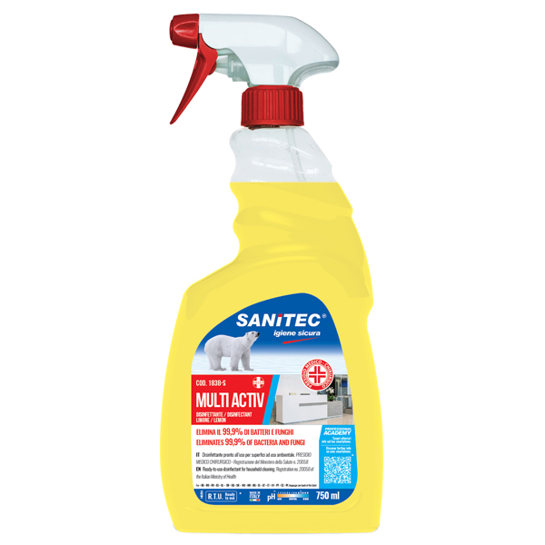 Sgrassatore disinfettante Multi Activ Limone - 750 ml - Sanitec