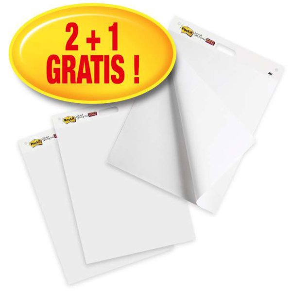 Lavagna adesiva Meeting Chart - bianco - Post-It - promo pack 2 +1 pezzi