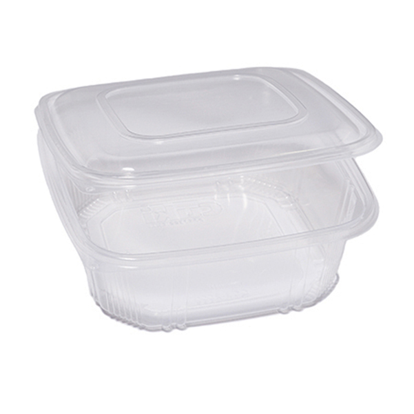 Contenitori in PP - con coperchio incernierato - 21,5 x 21,5 x 6,9 cm - Cuki Professional - pack 50 pezzi