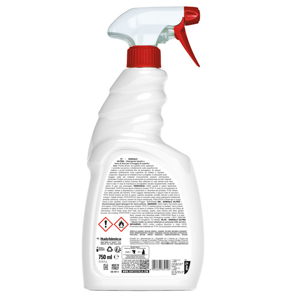 Detergente alcolico Sanialc Ultra - per superfici e tessuti - trigger 750 ml - Sanitec