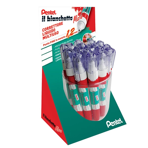 Correttore liquido Bianchetto Micro - 7 ml - Pentel - expo 36 pezzi