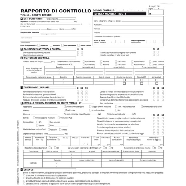 Rapporti controllo efficienza energetica reg. Lombardia - T1 A - 29,7 x 21,4 cm - snap 3c - Edipro - conf. 25 pezzi