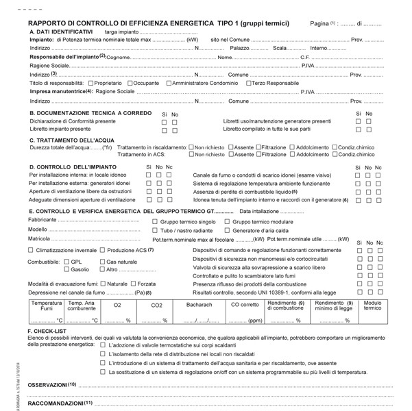 Rapporti controllo efficienza energetica reg. Emilia Romagna - T1 A - 29,7 x 21,4 cm - snap 3c - Edipro - conf. 25 pezzi