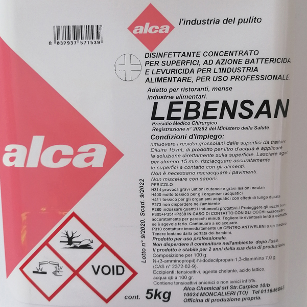 Disinfettante Lebensan - tanica 5 L - Alca