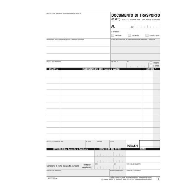 Blocco DDT - 33/33/33 copie autoricopianti - 21,5 x 14,8 cm - DU1607CD330 - Data Ufficio