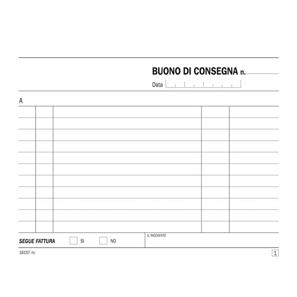 Blocco buoni di consegna - 50/50 copie autoric. - 11,5 x 16,5 cm - DU161570000 - Data Ufficio