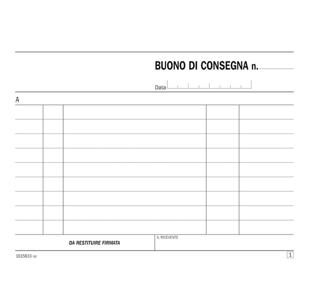 Blocco buoni di consegna - 33/33/33 copie autoric. - 11,5 x 16,5 cm - DU161583300 - Data Ufficio