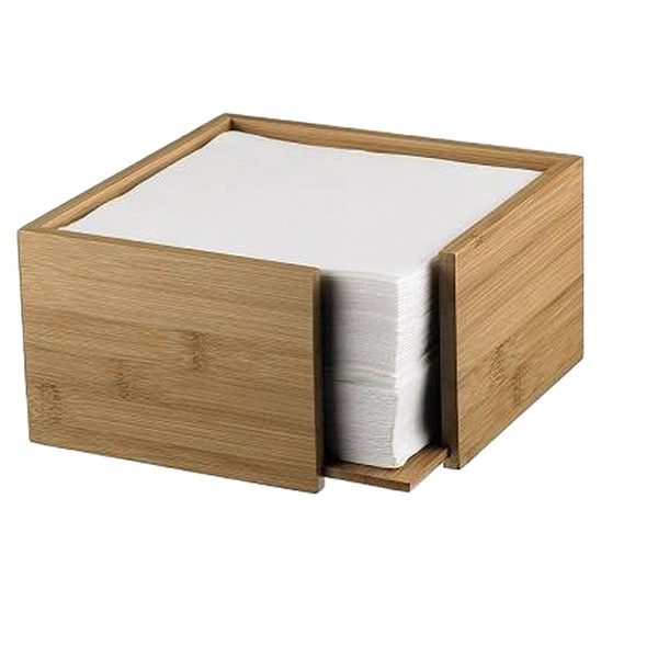 Portatovaglioli - in bamboo - 19 x 19 x 10 cm - colore naturale - Leone
