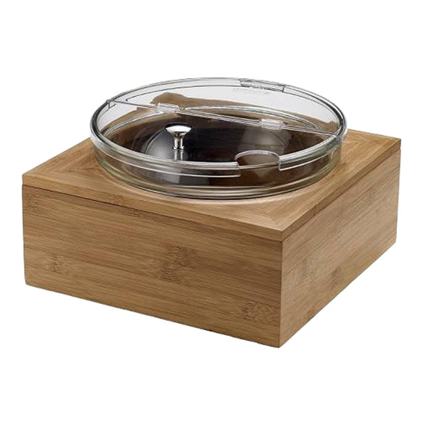 Supporto per ciotola - in bamboo - 26x26x11 cm - colore naturale - Leone
