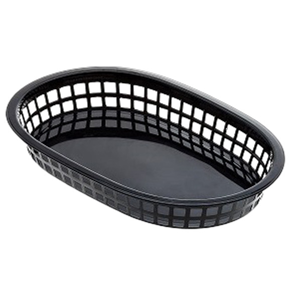 Cestino americano ovale - in plastica - 27,5 x 17,5 x 4 cm - nero - Leone