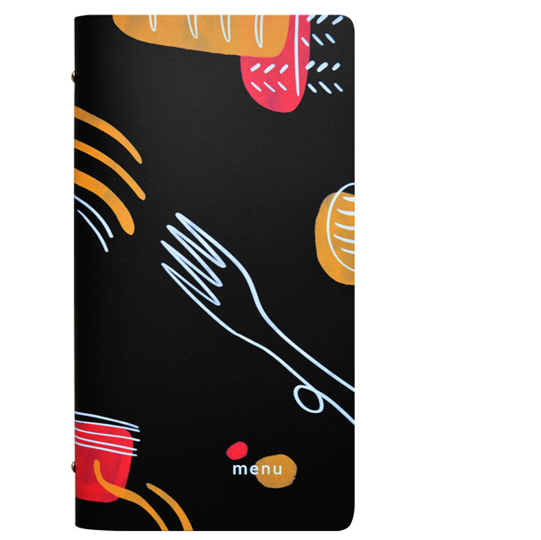 Portamenù linea Spaghetti - 18x31,6 cm - nero - Stilcasa
