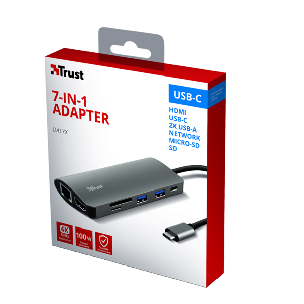 Adattatore multiporta Usb-C 7-in-1 Dalyx - Trust