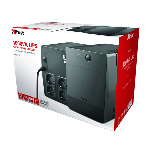 Gruppi di continuitA' Paxxon 1000VA UPS - 4 porte - Trust