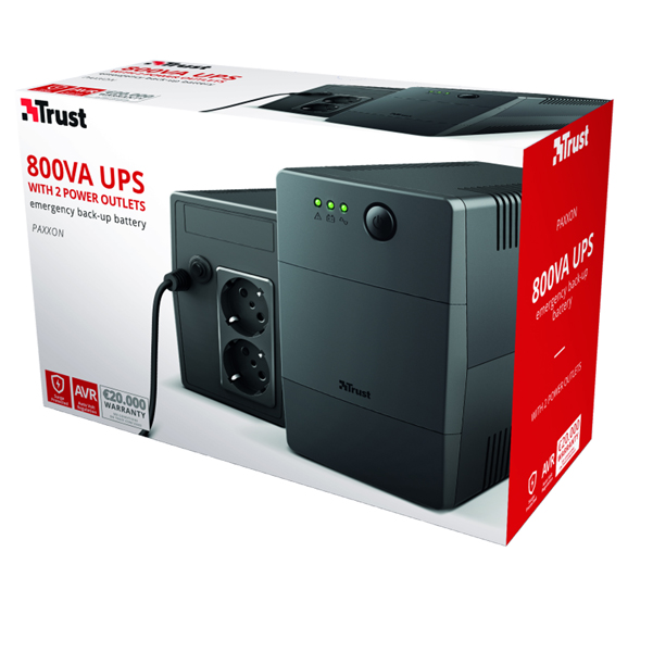 Gruppi di continuitA' Paxxon 800VA UPS - 2 porte - Trust