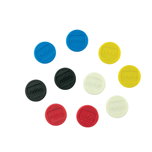 Magneti - D13 mm - colori assortiti - Nobo - conf. 10 pezzi