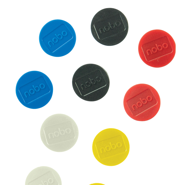 Magneti - D38 mm - colori assortiti - Nobo - conf. 10 pezzi
