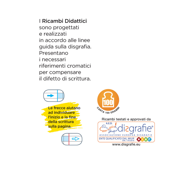 Ricambi didattici forati - A4 - 40 fogli carta 100 gr - 10 mm - Blasetti