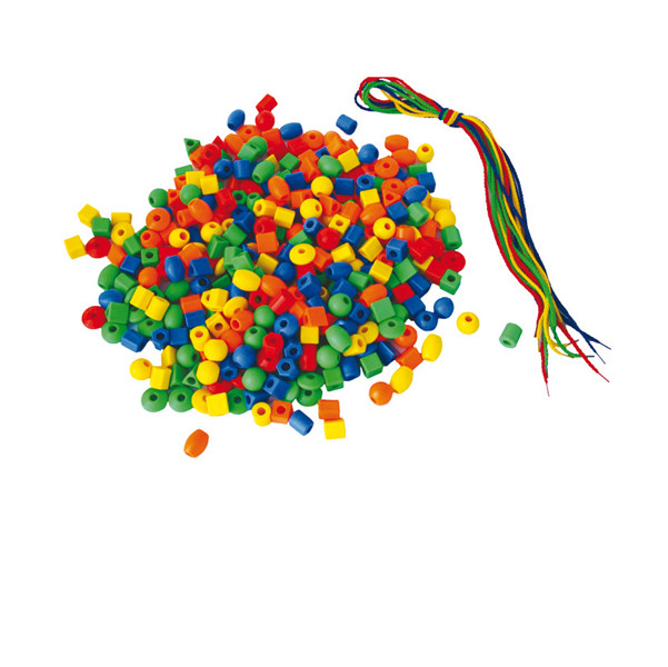 Perle in plastica - 2 cm - colori e forme assortiti - CWR - bauletto 140 pezzi