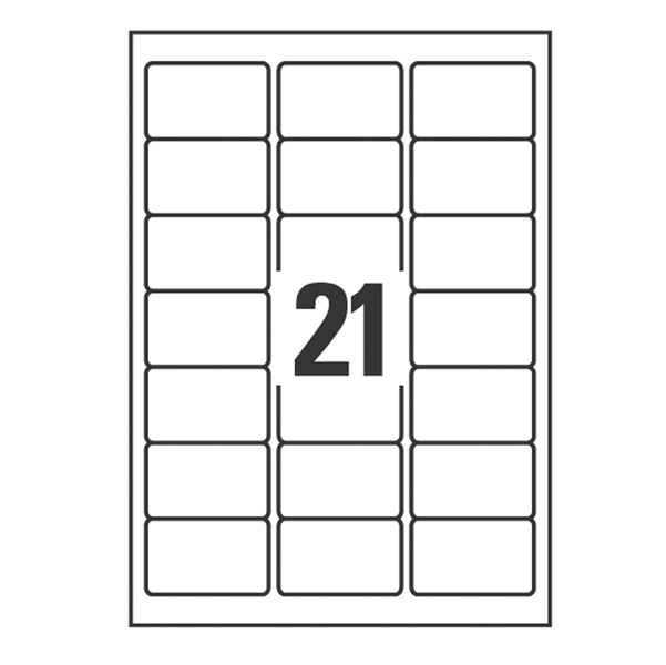 Etichette coprenti BlockOut - 25 fogli A4 (21 et/fg) - 63 x 38,1 mm - bianco - laser - Avery