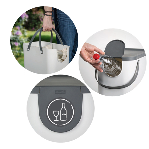 Pattumiera Albula - 25 L - verde lime - Rotho