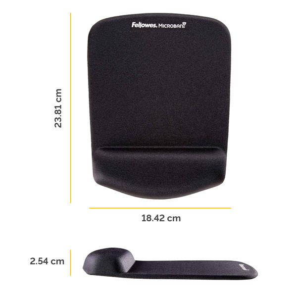 Mousepad con poggiapolsi in FoamFusion Microban PlusTouch - nero - Fellowes