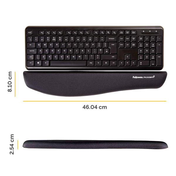 Poggiapolsi da tastiera in FoamFusion Microban PlusTouch - nero - Fellowes