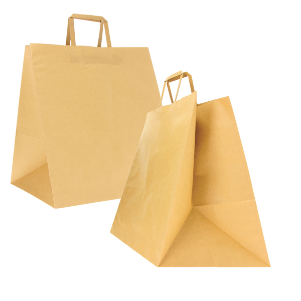 Shoppers Flat maxi - in carta kraft - 36 x 30 x 36 cm - avana - Mainetti Bags - scatola 150 pezzi