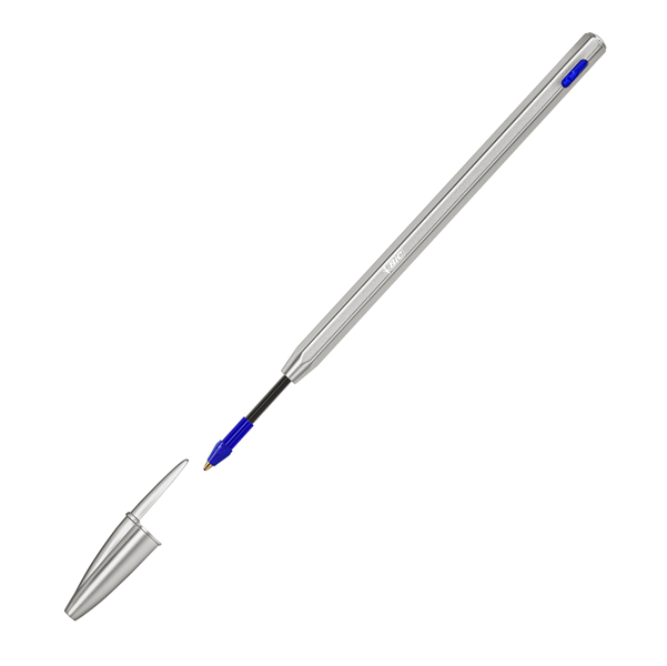 Penna sfera Cristal Re'New - con cappuccio - 1 mm - blu - Bic