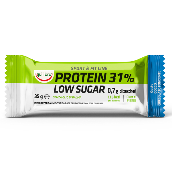 Integratore Sport  Fit Line Protein 31 - low sugar choco cioccolato - 35 gr - Equilibra