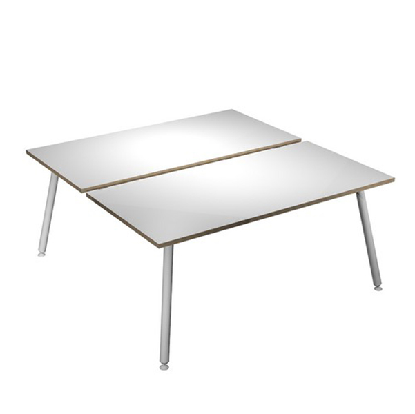 Scrivania Skinny Metal a 2 postazioni contrapp. - 120 x166 cm - bianco - Artexport