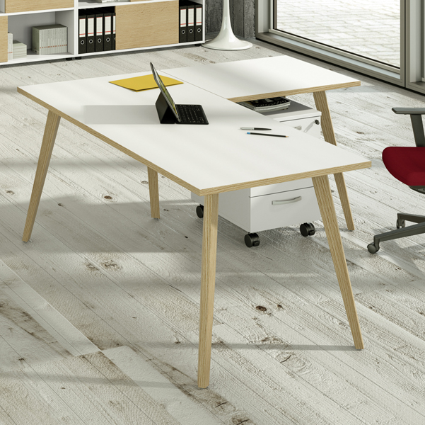Scrivania Woody - 180 x 80 x H 74,4 cm - rovere / bianco - Artexport