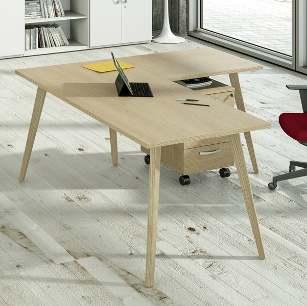 Allungo DX/SX per scrivanie Woody - 60 x 80 x H 74,4 cm - rovere / rovere - Artexport