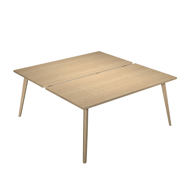 Scrivania Woody a 2 postazioni contrap. - 180 x 166 cm - rovere