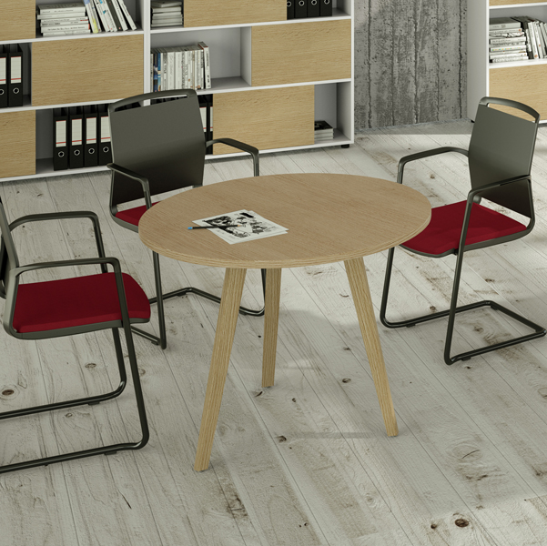 Tavolo riunione tondo Woody - D 100 cm - rovere - Artexport